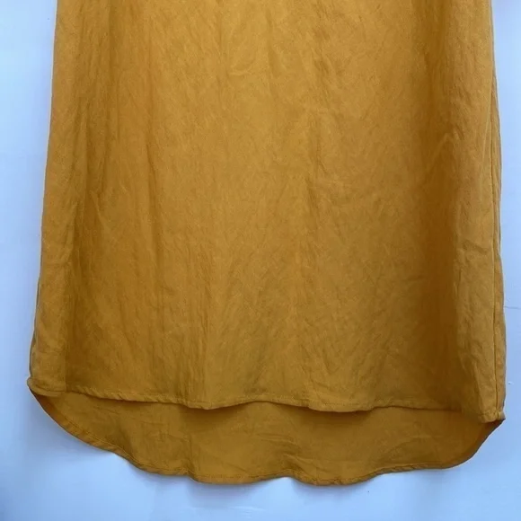 Lily Black Mustard Tunic Blouse Dress Oversized Buttons Women’s Size Small - Picture 4 of 13